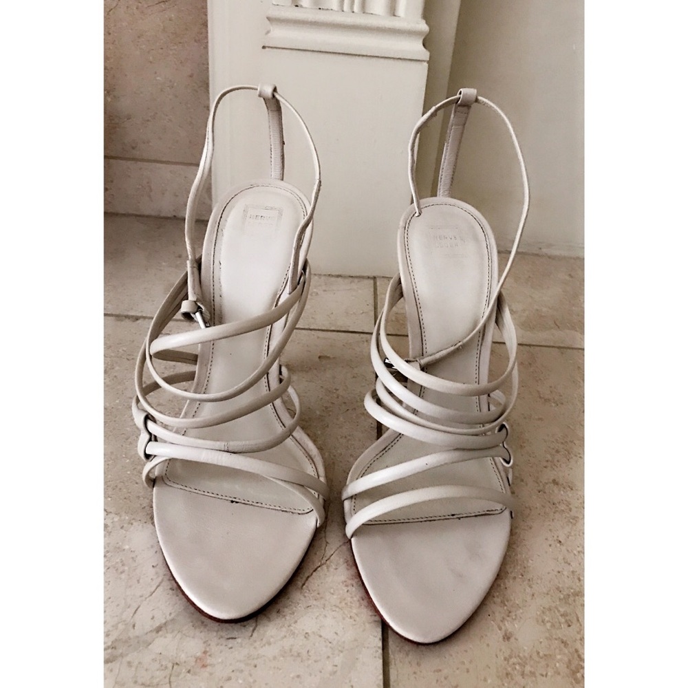 Herve Leger Lambskin Sandal Heels